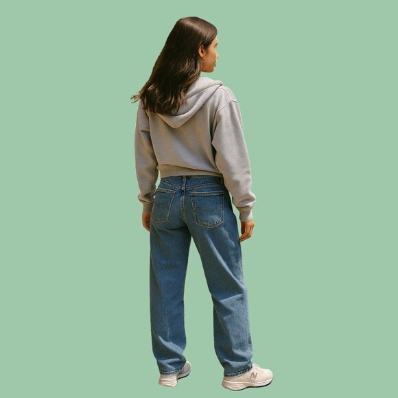 H&M &Denim High-Waisted Wide-Leg Jeans – Size 4 (Y2K Baggy Fit) - Picture 2 of 9